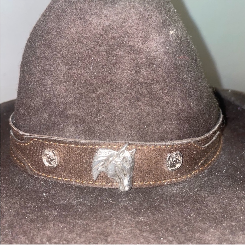 Brown Wide-Brimmed Fedora Hat - Picture 2 of 5